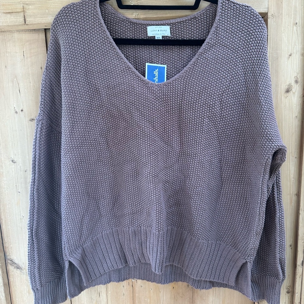 Lucky Brand V-Neck Sweater in Mauve
